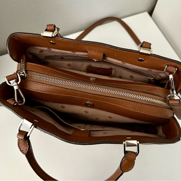 Kate Spade New York Leila Medium Triple Compartment Satchel in Gingerbread Brown - Picture 5 of 14